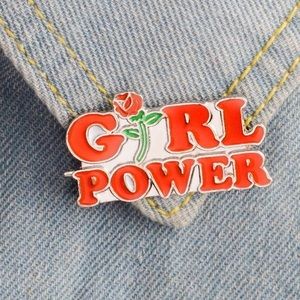3/$20 Girl Power Floral Enamel Brooch